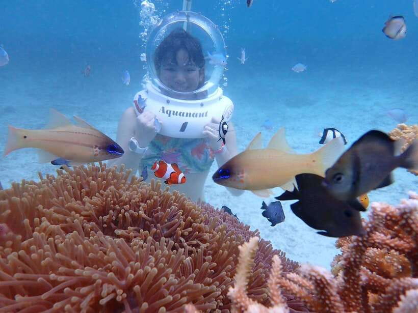 Boracay: Aquanaut Helmet Diving Experience - Taking the speedboat to the activity platform