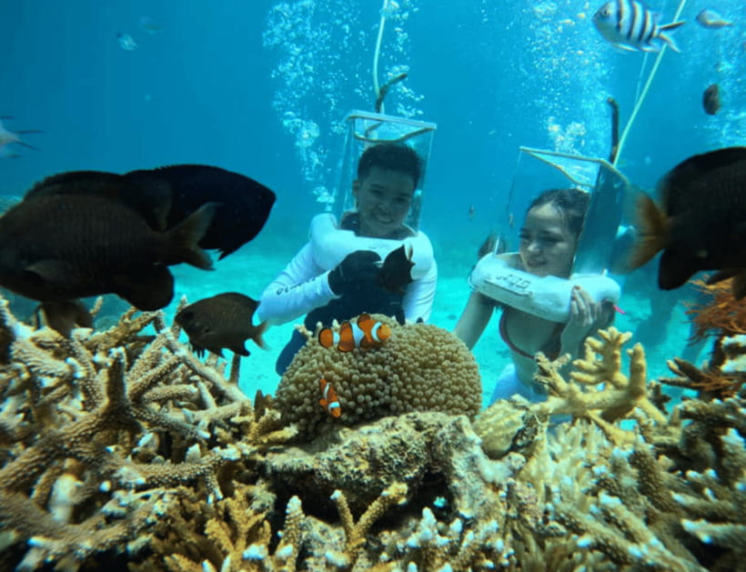 Boracay: Island Hopping with Lunch, Helmet Diving & ATV - Tambisaan Beach and the included buffet
