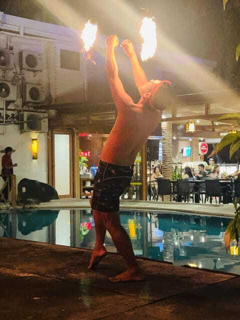Borocay: Fire Dancing Show at Red Coconut Beach Hotel - Seating, tables, and the front-row question