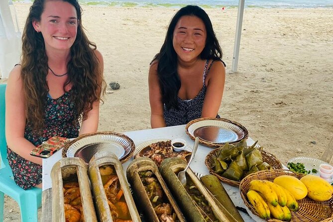 Cebu Traditional Bamboo Cooking - Preparing herbs, spices, and three main dishes