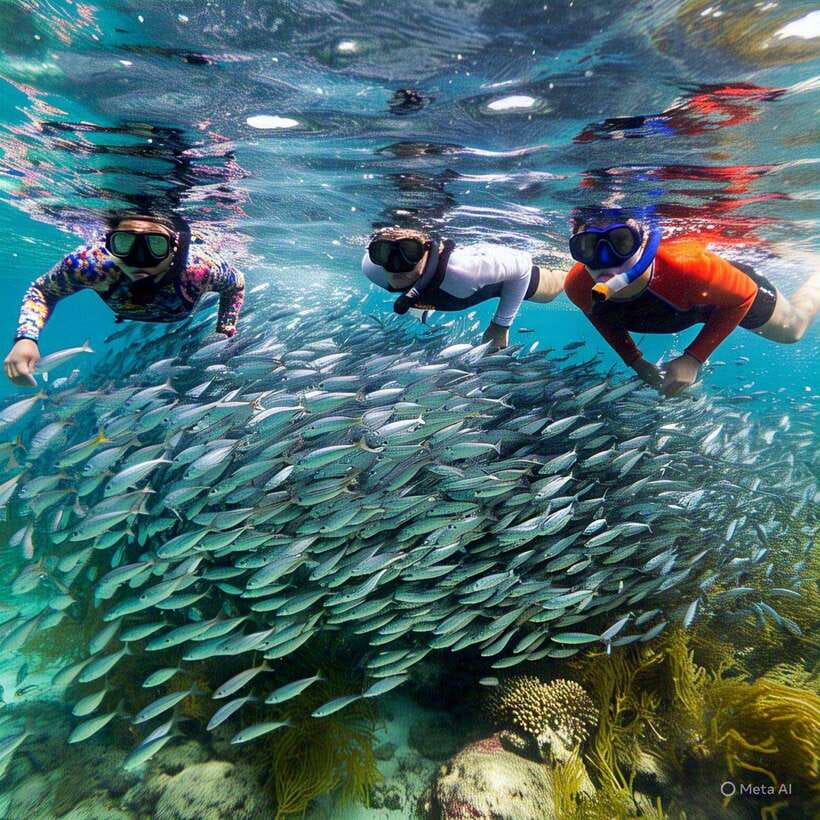 Oslob whaleshark watching & Tumalog falls & sardines run - Moalboal’s sardine run is the big finale