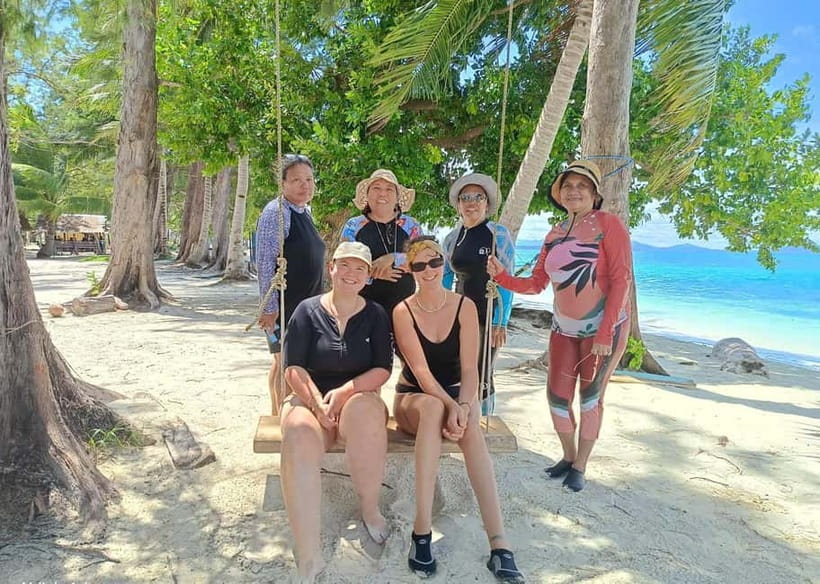 PALAWAN: Balabac Island Hopping with Full board Meals - Onok Island: white sand, boardwalks, and turtles