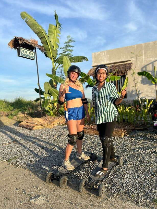 Siargao : Sunset 2 Hours Guided Electric Skate Experience - Catangnan Bridge at sunset